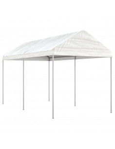 Gazebo con Tetto Bianco 4,46x2,28x2,69 m in Polietilene 2