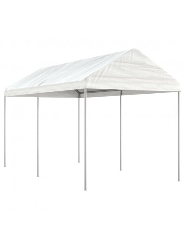 Gazebo con Tetto Bianco 4,46x2,28x2,69 m in Polietilene