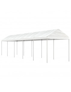 Gazebo con Tetto Bianco 11,15x2,28x2,69 m in Polietilene 2