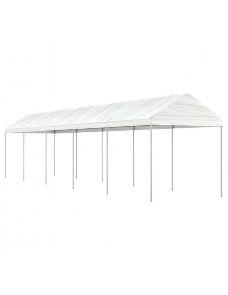 Gazebo con Tetto Bianco 11,15x2,28x2,69 m in Polietilene