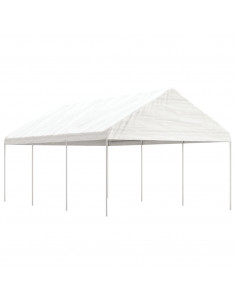 Gazebo con Tetto Bianco 6,69x4,08x3,22 m in Polietilene 2