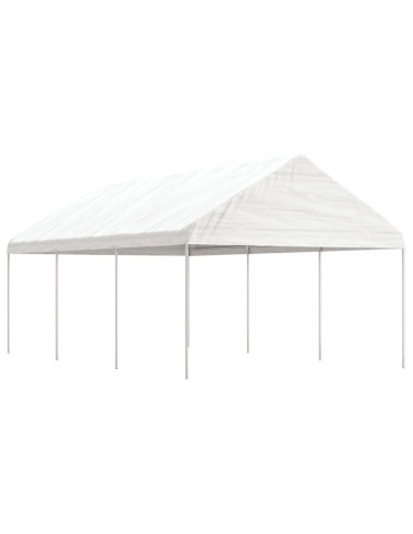 Gazebo con Tetto Bianco 6,69x4,08x3,22 m in Polietilene