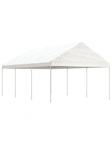 Gazebo con Tetto Bianco 6,69x4,08x3,22 m in Polietilene