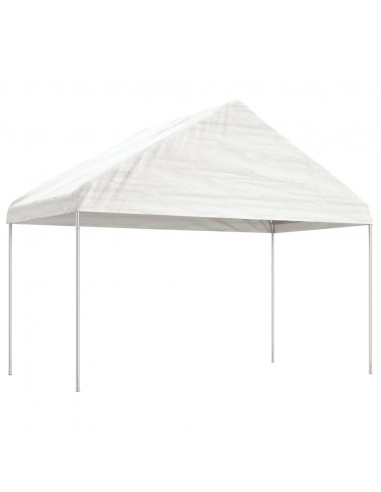 Gazebo con Tetto Bianco 6,69x4,08x3,22 m in Polietilene