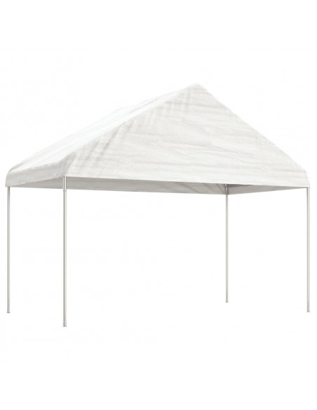 Gazebo con Tetto Bianco 6,69x4,08x3,22 m in Polietilene