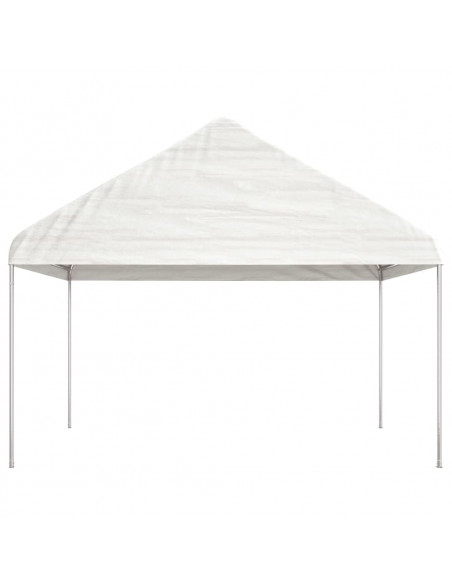 Gazebo con Tetto Bianco 6,69x4,08x3,22 m in Polietilene