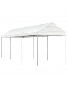 Gazebo con Tetto Bianco 6,69x2,28x2,69 m in Polietilene 2