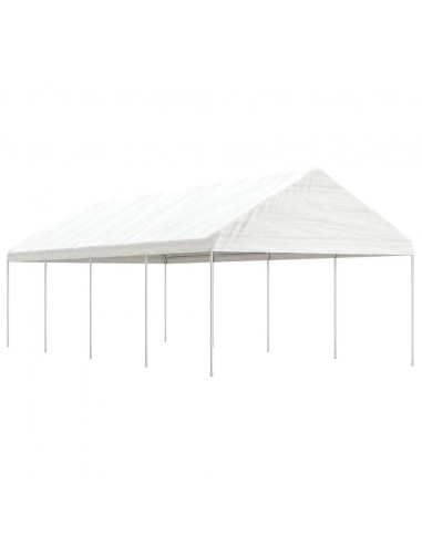 Gazebo con Tetto Bianco 8,92x4,08x3,22 m in Polietilene