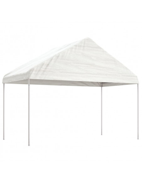 Gazebo con Tetto Bianco 8,92x4,08x3,22 m in Polietilene