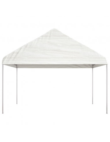 Gazebo con Tetto Bianco 8,92x4,08x3,22 m in Polietilene