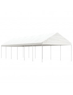 Gazebo con Tetto Bianco 13,38x4,08x3,22 m in Polietilene 2