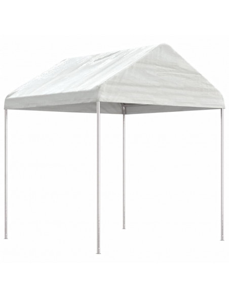 Gazebo con Tetto Bianco 20,07x2,28x2,69 m in Polietilene