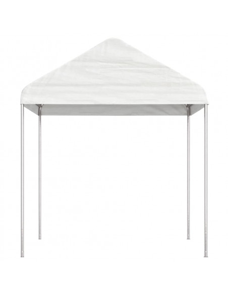 Gazebo con Tetto Bianco 20,07x2,28x2,69 m in Polietilene