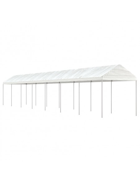 Gazebo con Tetto Bianco 15,61x2,28x2,69 m in Polietilene