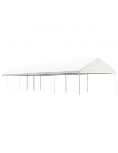 Gazebo con Tetto Bianco 20,07x4,08x3,22 m in Polietilene