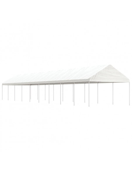 Gazebo con Tetto Bianco 20,07x4,08x3,22 m in Polietilene
