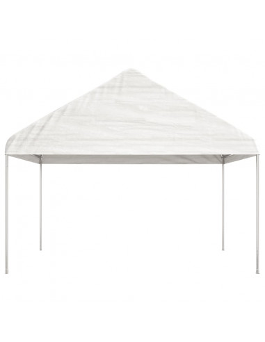 Gazebo con Tetto Bianco 20,07x4,08x3,22 m in Polietilene