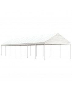 Gazebo con Tetto Bianco 15,61x4,08x3,22 m in Polietilene 2