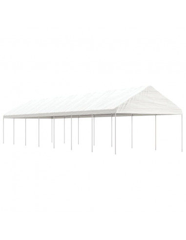 Gazebo con Tetto Bianco 15,61x4,08x3,22 m in Polietilene