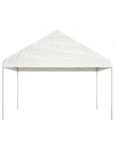 Gazebo con Tetto Bianco 15,61x4,08x3,22 m in Polietilene