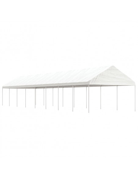 Gazebo con Tetto Bianco 17,84x4,08x3,22 m in Polietilene