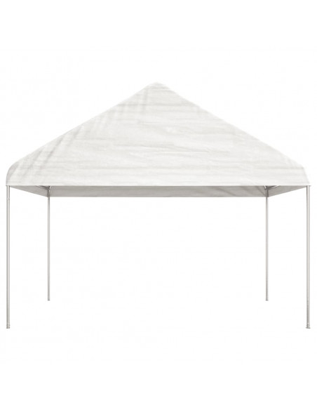 Gazebo con Tetto Bianco 17,84x4,08x3,22 m in Polietilene