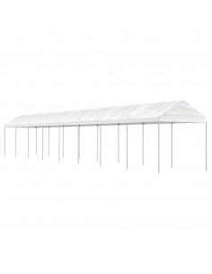 Gazebo con Tetto Bianco 17,84x2,28x2,69 m in Polietilene 2