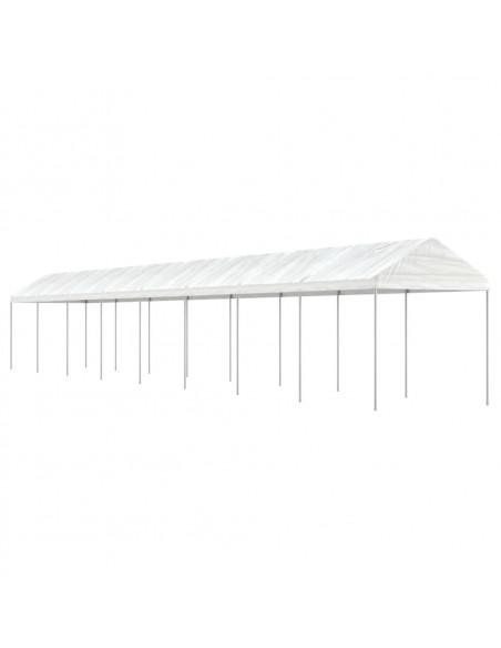 Gazebo con Tetto Bianco 17,84x2,28x2,69 m in Polietilene