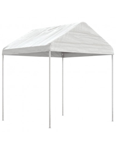 Gazebo con Tetto Bianco 17,84x2,28x2,69 m in Polietilene