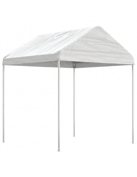 Gazebo con Tetto Bianco 17,84x2,28x2,69 m in Polietilene
