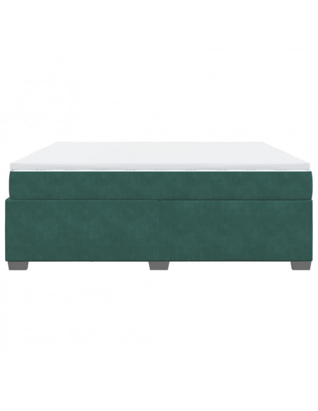 Giroletto a Molle con Materasso Verde Scuro 180x200 cm Velluto