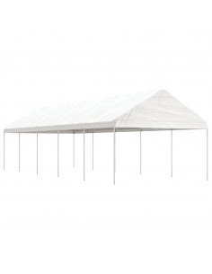Gazebo con Tetto Bianco 11,15x4,08x3,22 m in Polietilene 2