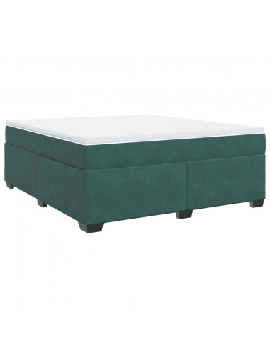 Giroletto a Molle con Materasso Verde Scuro 180x200 cm Velluto