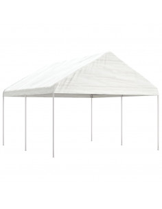Gazebo con Tetto Bianco 4,46x4,08x3,22 m in Polietilene 2