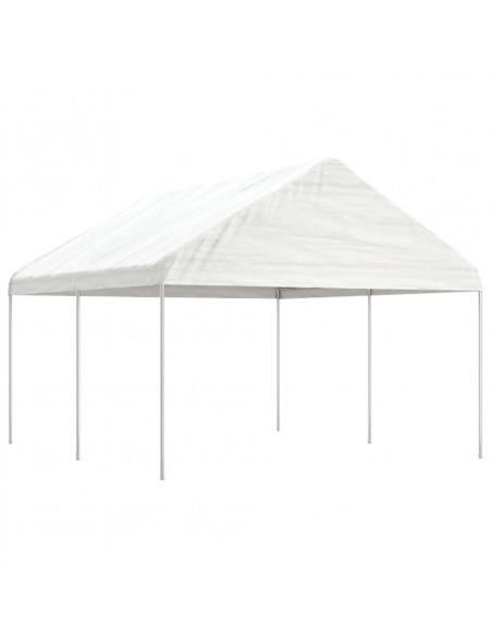 Gazebo con Tetto Bianco 4,46x4,08x3,22 m in Polietilene
