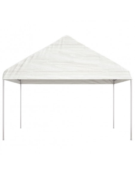 Gazebo con Tetto Bianco 4,46x4,08x3,22 m in Polietilene