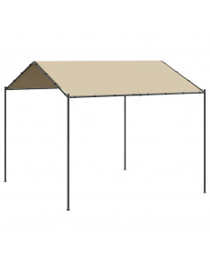Tenda a Baldacchino Beige 4x4 m in Acciaio e Tessuto 2