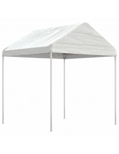 Gazebo con Tetto Bianco 2,28x2,23x2,69 m in Polietilene 2