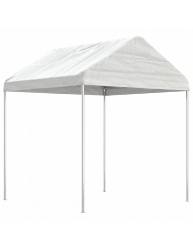 Gazebo con Tetto Bianco 2,28x2,23x2,69 m in Polietilene