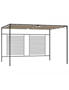 Gazebo con Tetto Retrattile 3x4x2,3 m Grigio Talpa 180 g/m² 2
