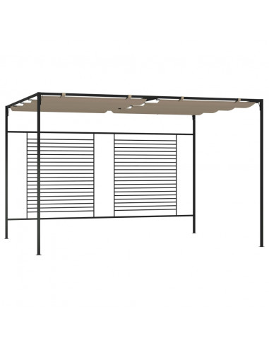 Gazebo con Tetto Retrattile 3x4x2,3 m Grigio Talpa 180 g/m²