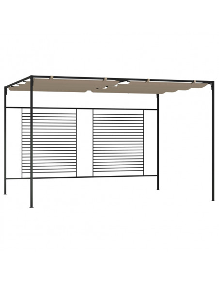 Gazebo con Tetto Retrattile 3x4x2,3 m Grigio Talpa 180 g/m²