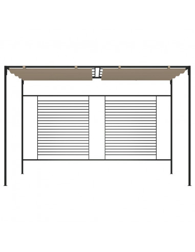 Gazebo con Tetto Retrattile 3x4x2,3 m Grigio Talpa 180 g/m²
