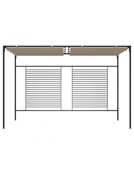 Gazebo con Tetto Retrattile 3x4x2,3 m Grigio Talpa 180 g/m²