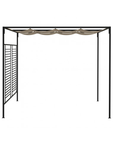 Gazebo con Tetto Retrattile 3x4x2,3 m Grigio Talpa 180 g/m²