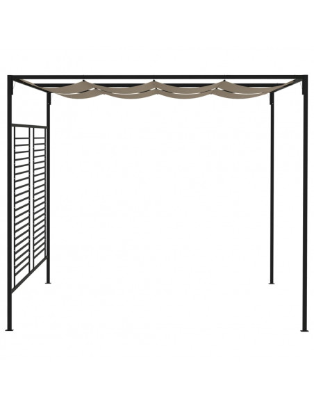 Gazebo con Tetto Retrattile 3x4x2,3 m Grigio Talpa 180 g/m²