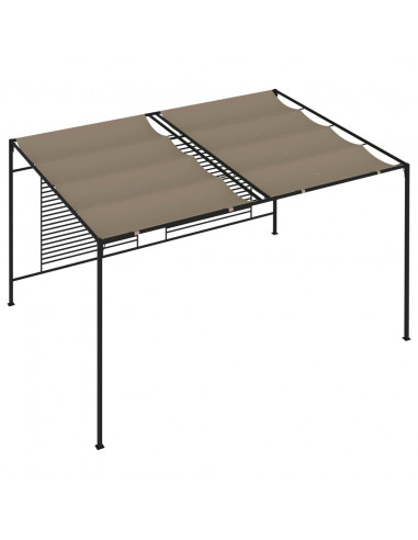 Gazebo con Tetto Retrattile 3x4x2,3 m Grigio Talpa 180 g/m²