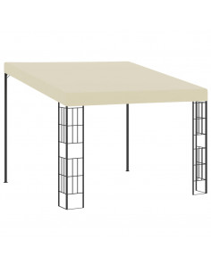 Gazebo a Parete 3x3 m Crema in Tessuto 2