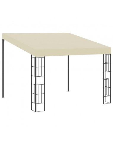 Gazebo a Parete 3x3 m Crema in Tessuto
