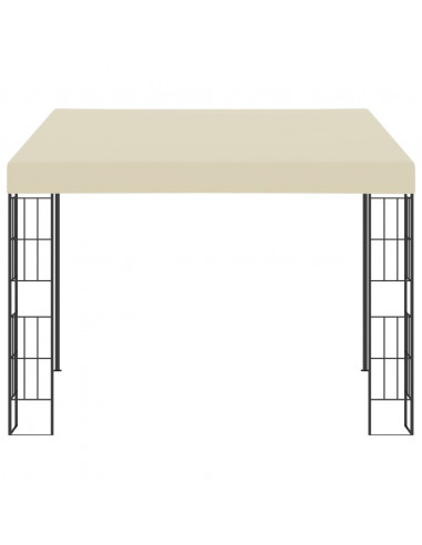 Gazebo a Parete 3x3 m Crema in Tessuto